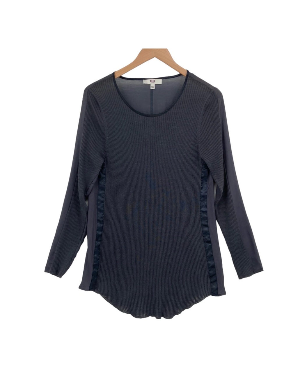 [EE by Etcetera] Navy Ribbed Long Sleeve Blouse XL